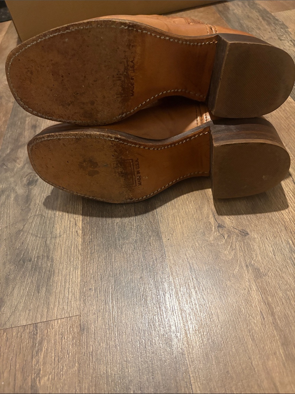 Frye Campus Boots Frye/Coach Cognac Leather Embossed Logo Boots - Picture 4 of 15